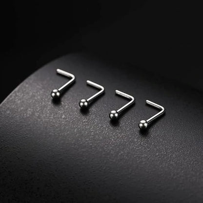 GAGABODY 20g 2.0mm Screw Nose Rings for Women Ball Nose Stud Rings Silver 7mm Length Screw Shape Nostril Piercing Jewelry 20 Gauge Nose Ring