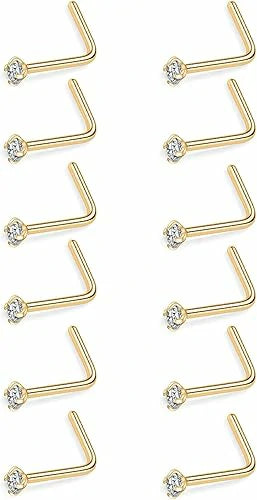 GAGABODY G23 Titanium Nose Ring Hoop 20G 18G Nose Rings Studs Screw L-Shaped Nose Hoop Nose Stud Tragus Cartilage Helix Earrings Hoop Nose Piercing Jewelry