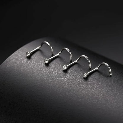 GAGABODY G23 Titanium Nose Ring Hoop 20G 18G Nose Rings Studs Screw L-Shaped Nose Hoop Nose Stud Tragus Cartilage Helix Earrings Hoop Nose Piercing Jewelry