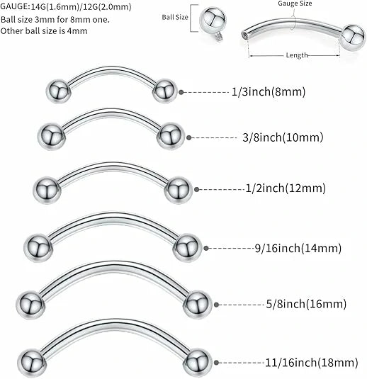 GAGABODY Pair 14G 16G G23 Solid Titanium Shield Nipple Rings Nipple Barbell Internally Threaded Nipple Jewelry Tongue Piercing Bridge Piercing Jewelry 12mm-18mm