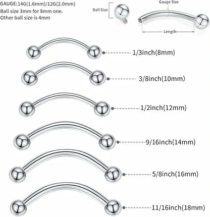 GAGABODY Pair 14G 16G G23 Solid Titanium Shield Nipple Rings Nipple Barbell Internally Threaded Nipple Jewelry Tongue Piercing Bridge Piercing Jewelry 12mm-18mm