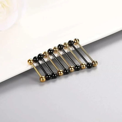 14G Nipple Rings 12mm Nipple Piercings Gold Nipple Barbells16mm Nipple Jewelry Black 18mm Long Bar Nipple Ring 20mm Stainless Steel Tongue Barbell 14mm Barbells Piercing Jewelry for Women men