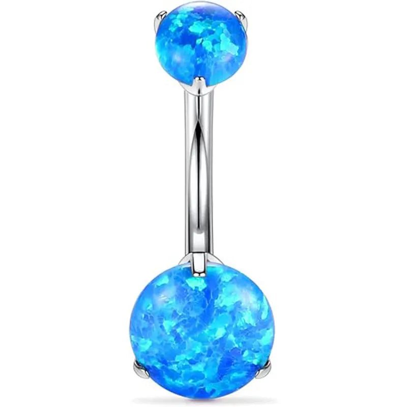 14G G23 Titanium 10mm Opal 3/8 Navel Piercing