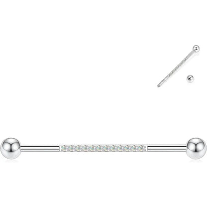 14G 1/2 Inch Surgical Steel Silver Band ABCZ Industrial Piercing