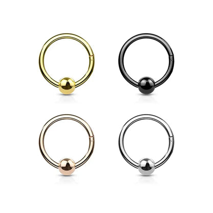 Colored Hinged Ball Closure Click Ring with 4mm Ball