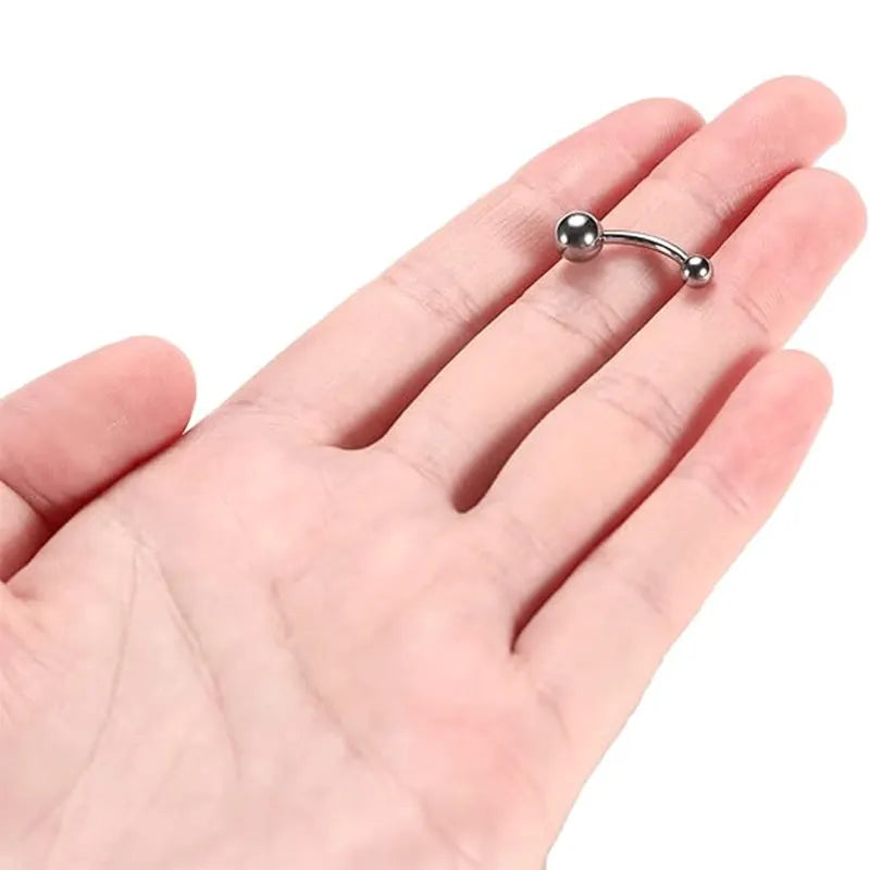 14G G23 3/8 Titanium Internal Thread Silver Belly Button Ring