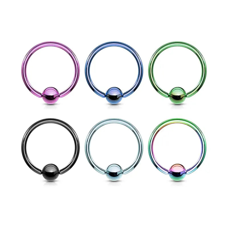 Sleek-Coated Colored Ball Closure Ring