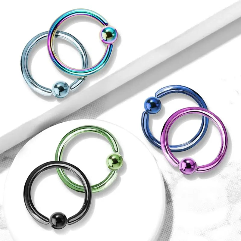 Sleek-Coated Colored Ball Closure Ring