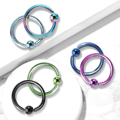 Sleek-Coated Colored Ball Closure Ring