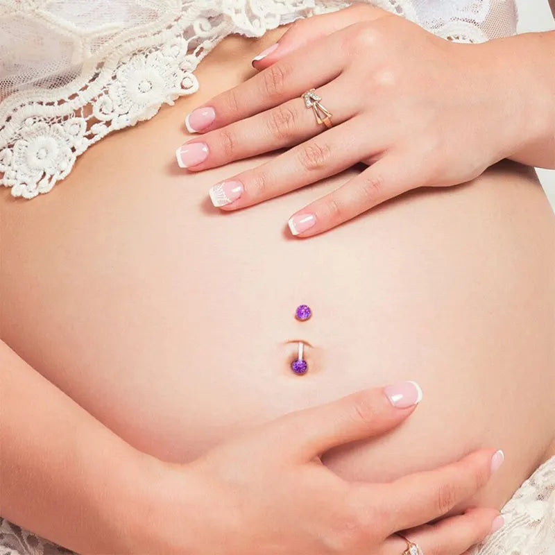 Flexible Glitter Ball Pregnancy Belly Button Piercings