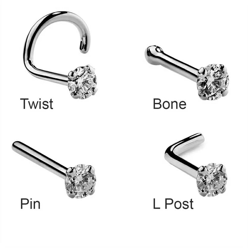 1.5mm Tiny Diamond Prong Nose Ring Stud