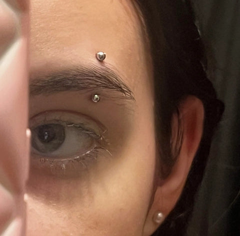 Standard eyebrow piercing