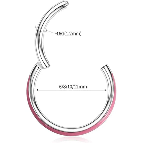 316L Side Fluorescent Open Ring 1.2 Silver Fluorescent Powder