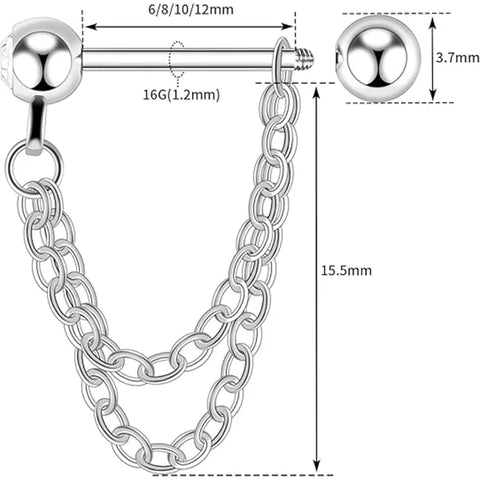 316L Cartilage Screw Double Chain Drill 1.2*6*4*4