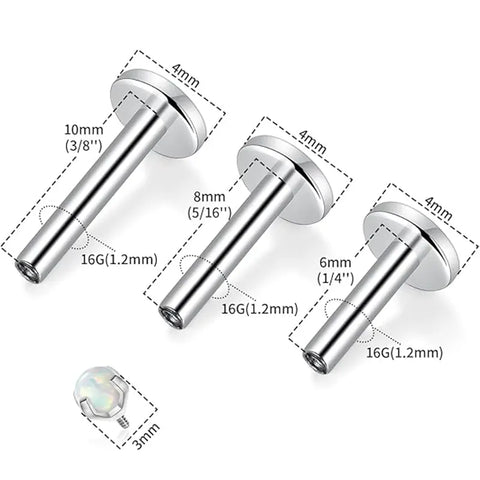 G23/3mm Opal Head+1.2*6/8/10/Base/Silver