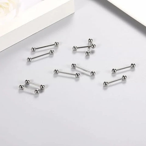 14G Nipple Rings for Women 12mm Nipple Piercing Silver Nipple Jewelry 14mm Stainless Steel Nipplerings Tongue Barbell 16mm Straight Nipple Piercing Jewelry 18mm Silver Barbells Piercing Jewelry 20mm