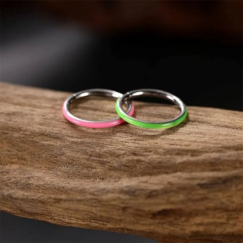 316L Side Fluorescent Open Ring 1.2 Silver Fluorescent Powder