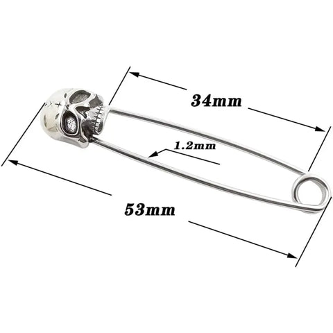 Stainless Steel Skull Industrial Piercing Bar – 16G Punk Look