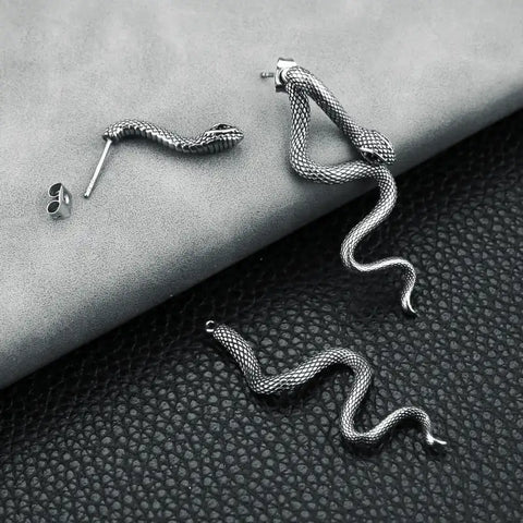 Retro-Inspired Snake Stud Earrings