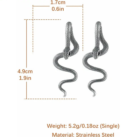 Retro-Inspired Snake Stud Earrings