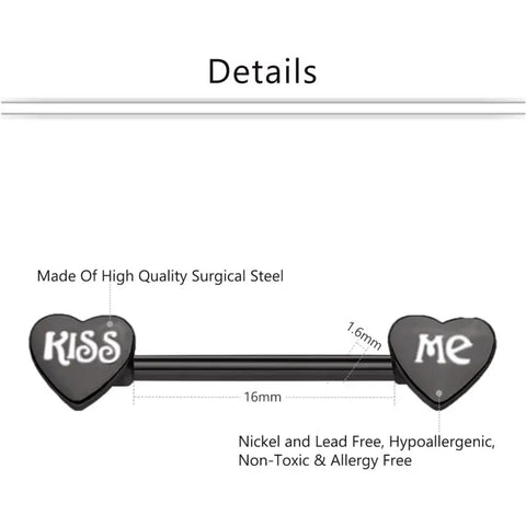 14G Skull Stainless Steel Nipple Ring - Dark Series