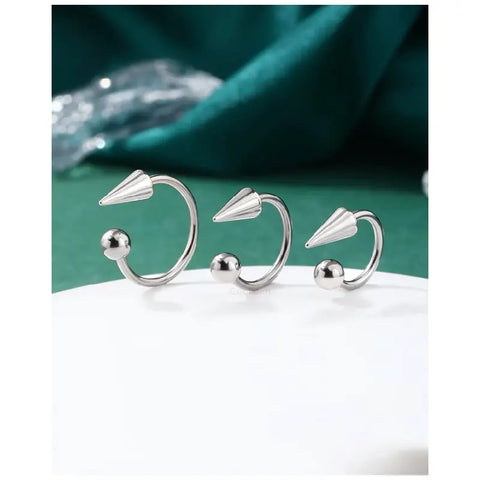 G23 Titanium 16G Spike Lip Rings & Horseshoe Hoops Set